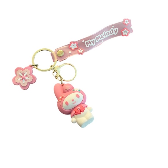 My Melody Sanrio Pink Dress 3D Keychain Bag Charm Accessory Wristlet - Picture 1 of 1